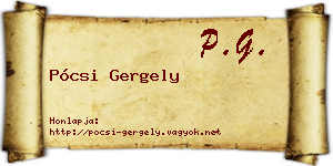 Pócsi Gergely névjegykártya
